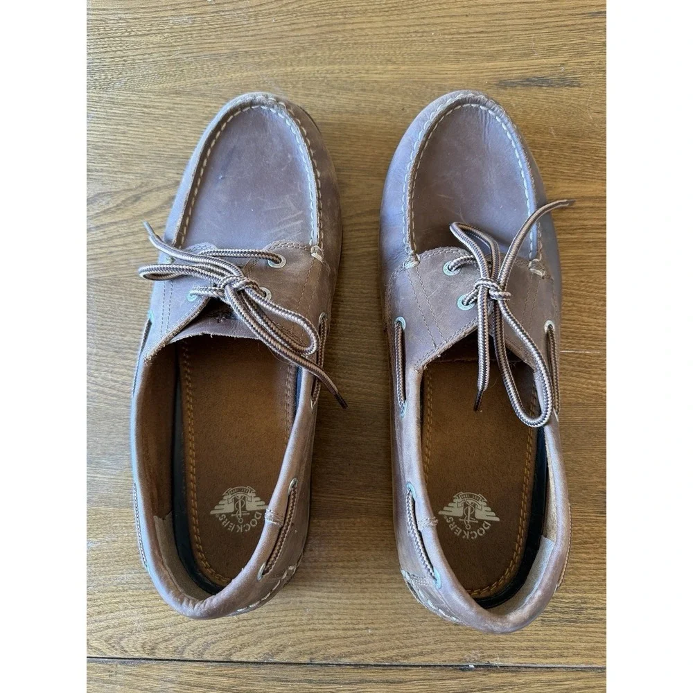 Dockers Men's Vargas Leather Boat Shoes Brown 12M 90-3406 Excellent
